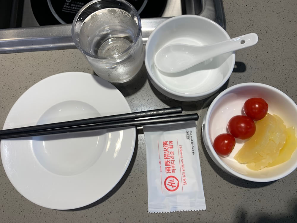 하이디라오 건대 기본 테이블 세팅