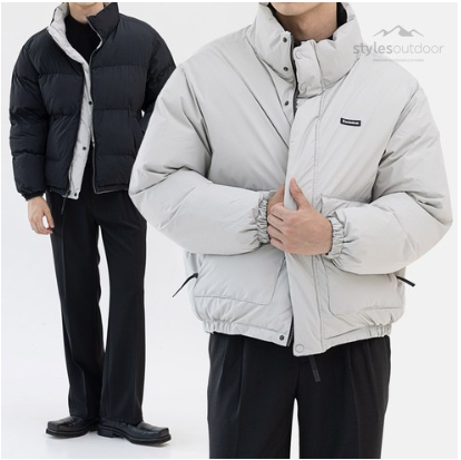 빅사이즈 남녀공용 다운라이크 리버시블 양면 오버핏 겨울 숏 패딩 점퍼