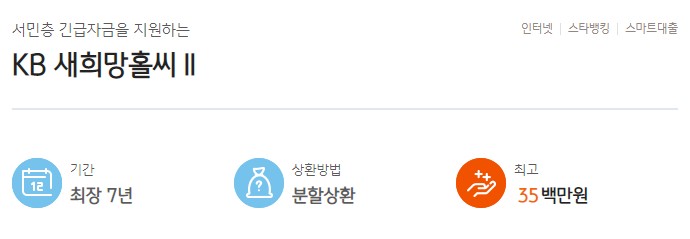 KB국민은행 신용대출 금리, 대상, 한도, 기간, 필요서류 - KB 직장인든든 신용대출, KB 새희망홀씨Ⅱ, KB 비상금대출