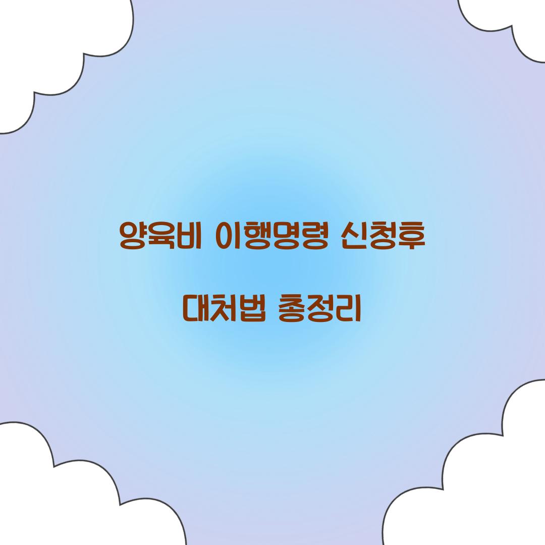 양육비 이행명령 신청후