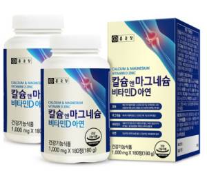 추천 : 종근당 칼슘 앤 마그네슘 비타민D 아연, 180정, 2개