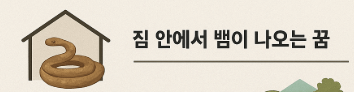 집안에서 뱀 꿈풀이