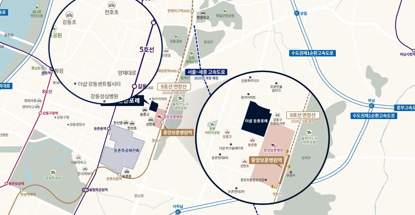 더샵 둔촌포레 입지