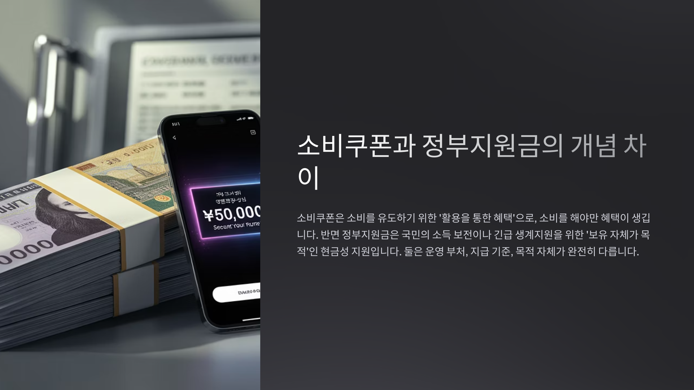 소비쿠폰과 정부지원금의 개념 차이