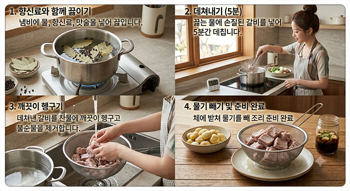 갈비찜 애초벌 데치기