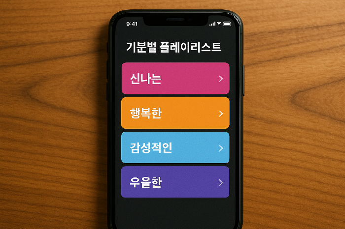 감정 기반 음악 큐레이션 화면