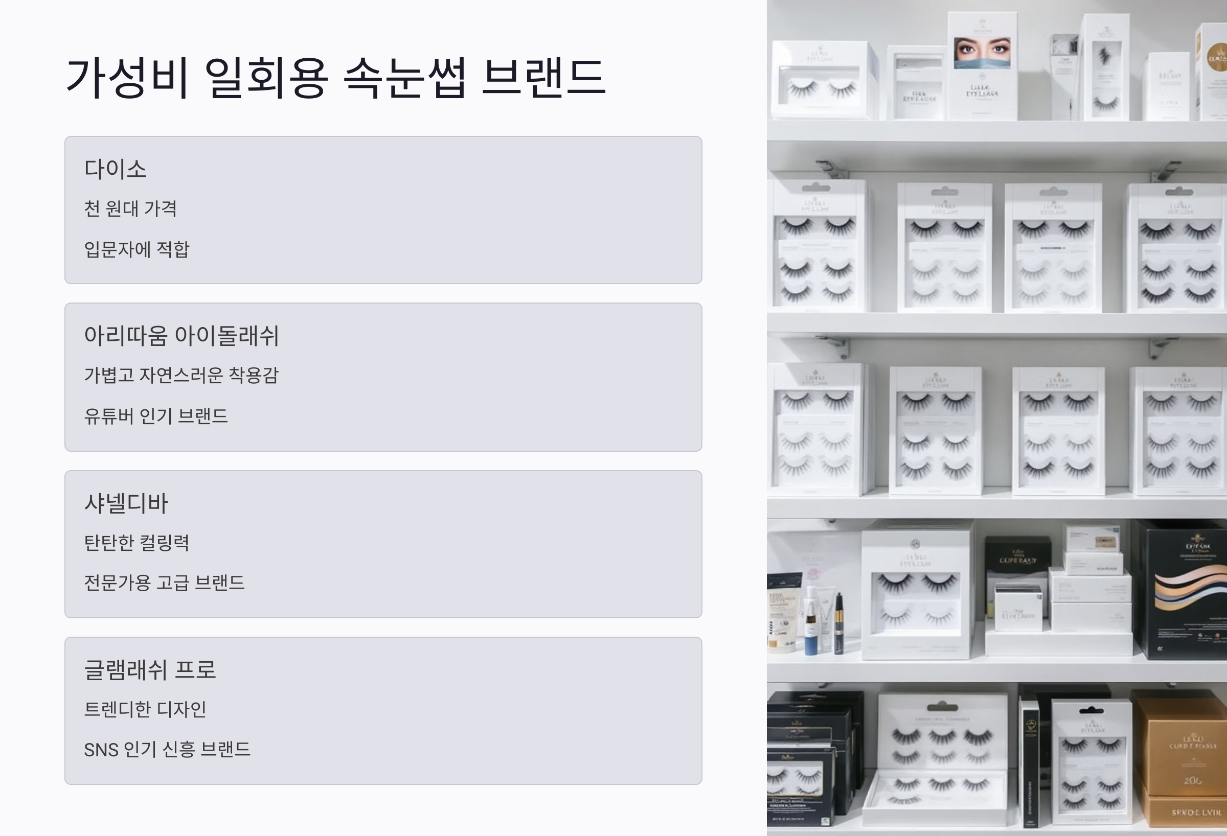 2025 가성비 일회용 속눈썹 브랜드 추천