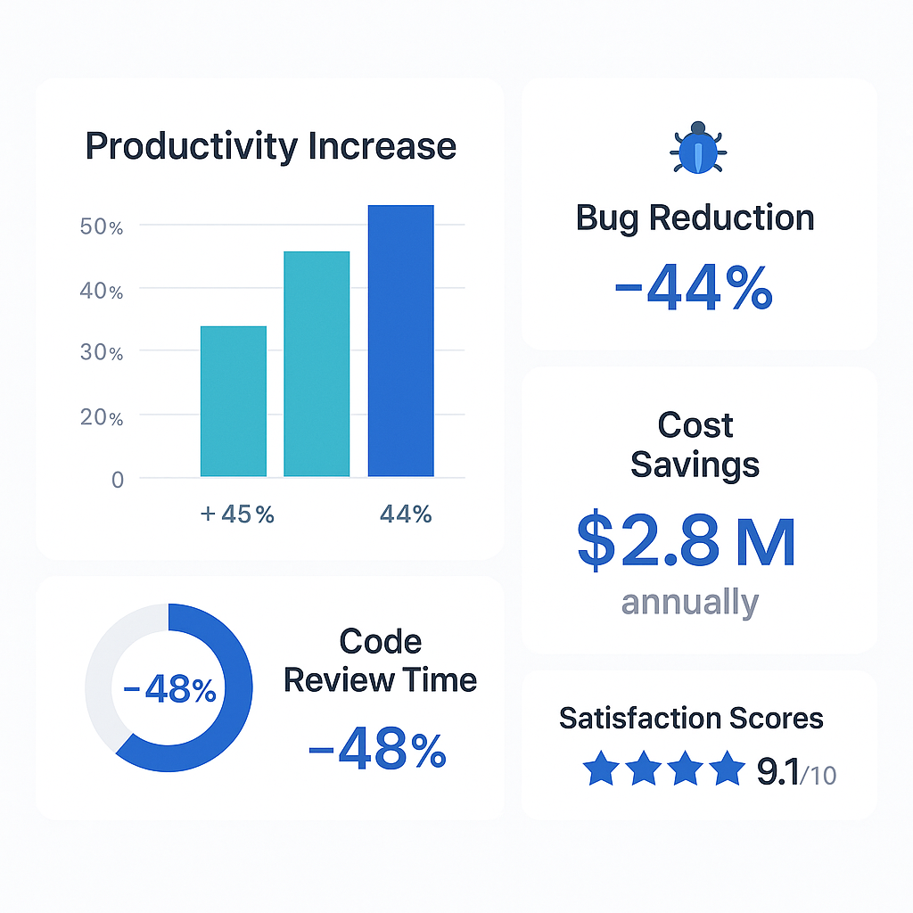 실제 기업 성과 대시보드 - GlobalTech Corporation 생산성 지표