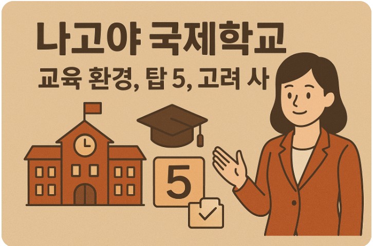 나고야 국제학교 교육 환경, 탑 5, 고려 사항 관련
