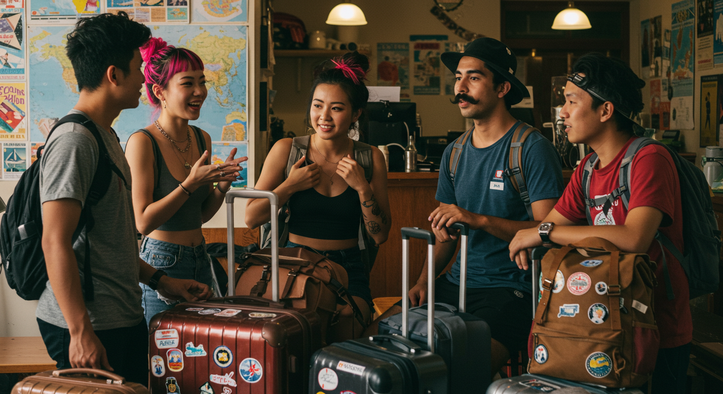 게스트하우스에 온 여행자들