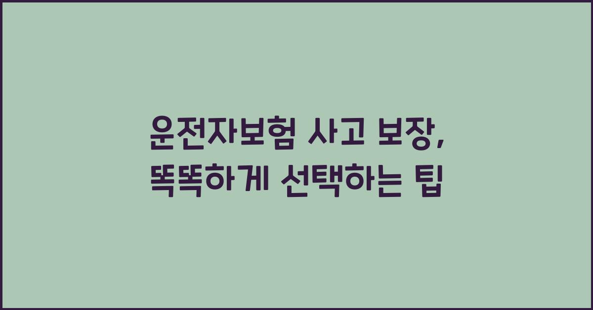 운전자보험 사고 보장