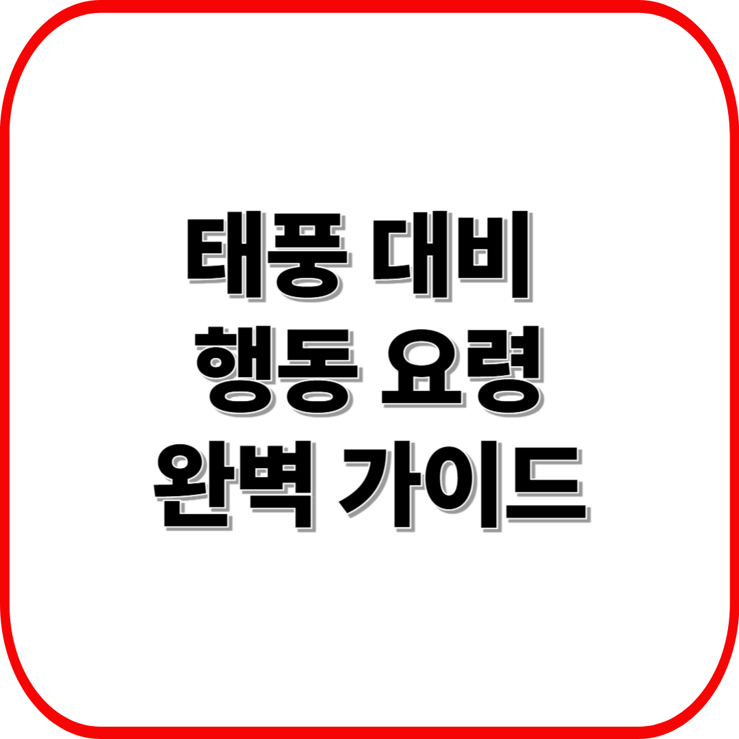 태풍 대비 행동 요령 완벽 가이드 ❘ 폭우·강풍 피해 최소화 전략