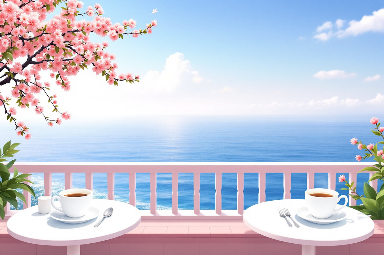 벚꽃과 바다