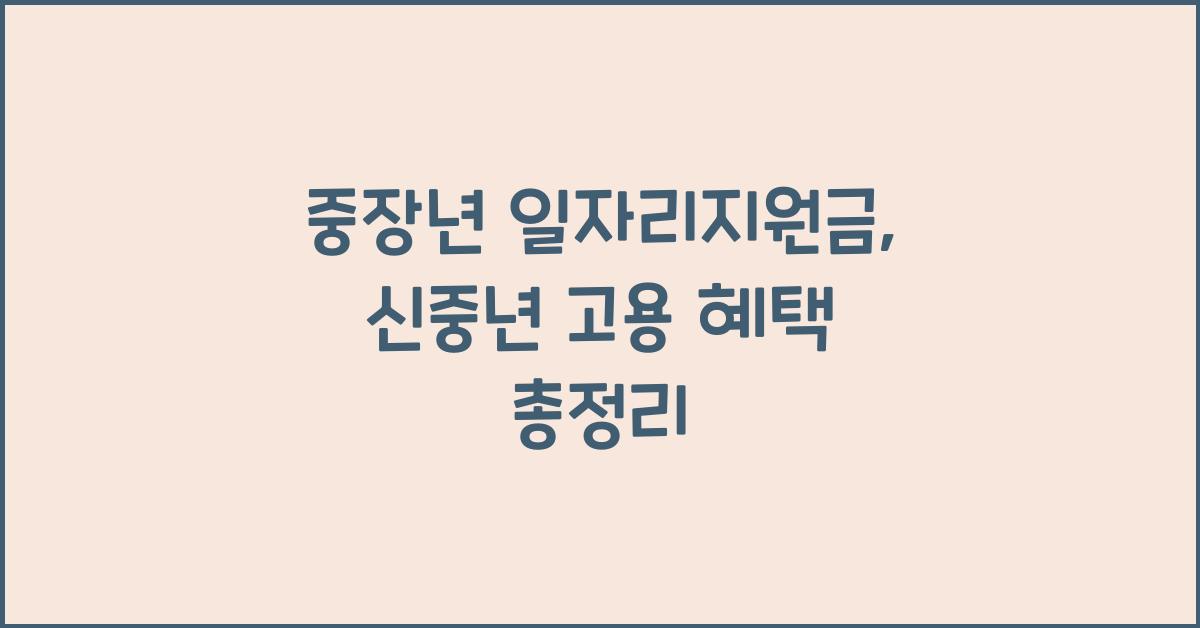 중장년 일자리지원금