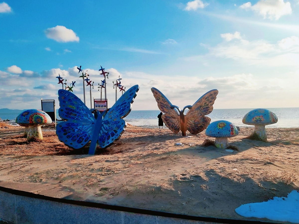 인천 강화도&amp;#44; 석모도 겨울 바다 설경 (민머루 해수욕장&amp;#44; 동막해수욕장)과 해넘이 풍경 (건평항) 