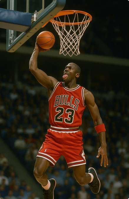 마이클 조던의 덩크 슛 장면