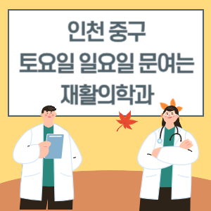인천 중구 토요일 일요일 재활의학과 진료 병원 리스트