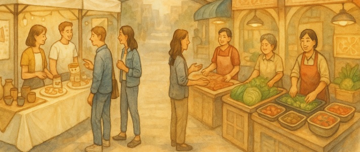 플리마켓과 전통시장 관련 이미지