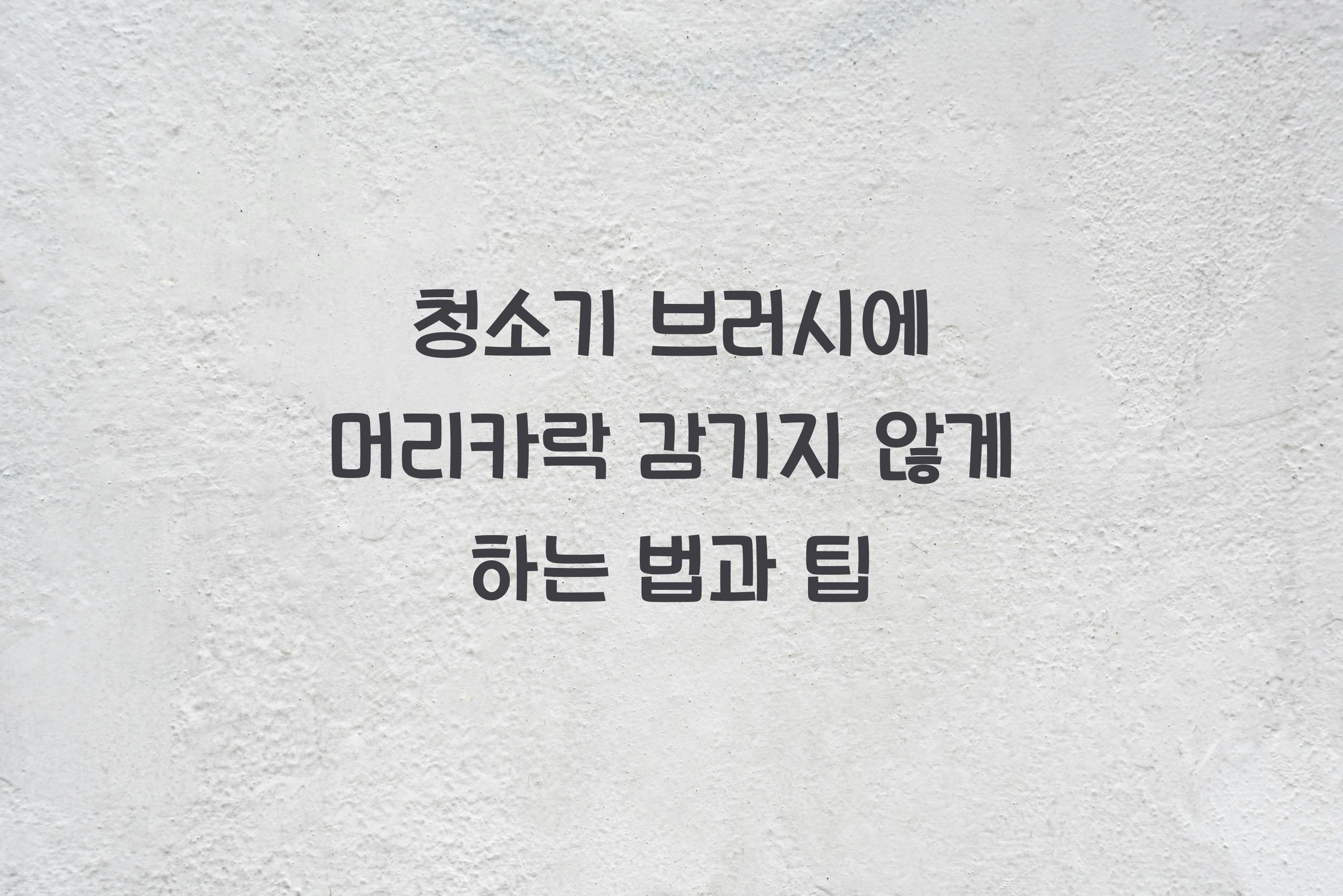 청소기 브러시에 머리카락 감기지 않게 하는 법