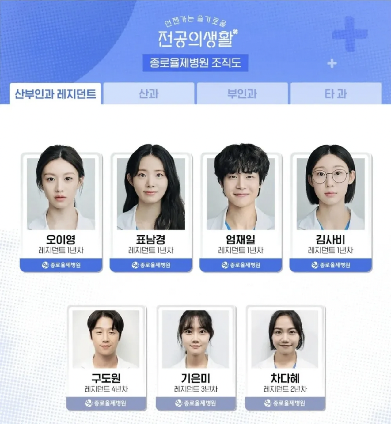 언젠가는 슬기로울 전공의생활 인물관계도