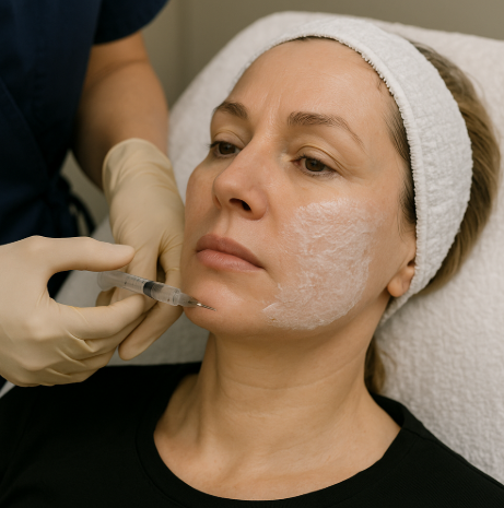 쥬베룩을 받는 여성 사진