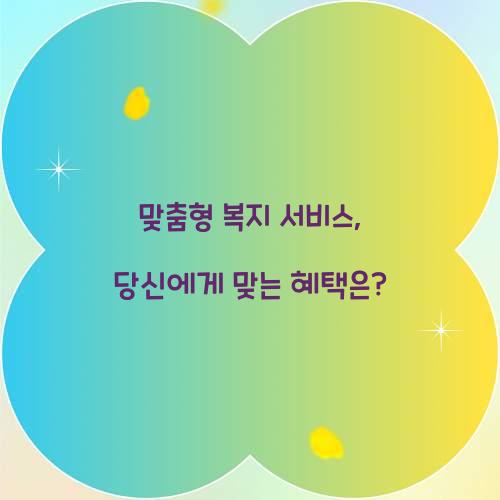 맞춤형 복지 서비스