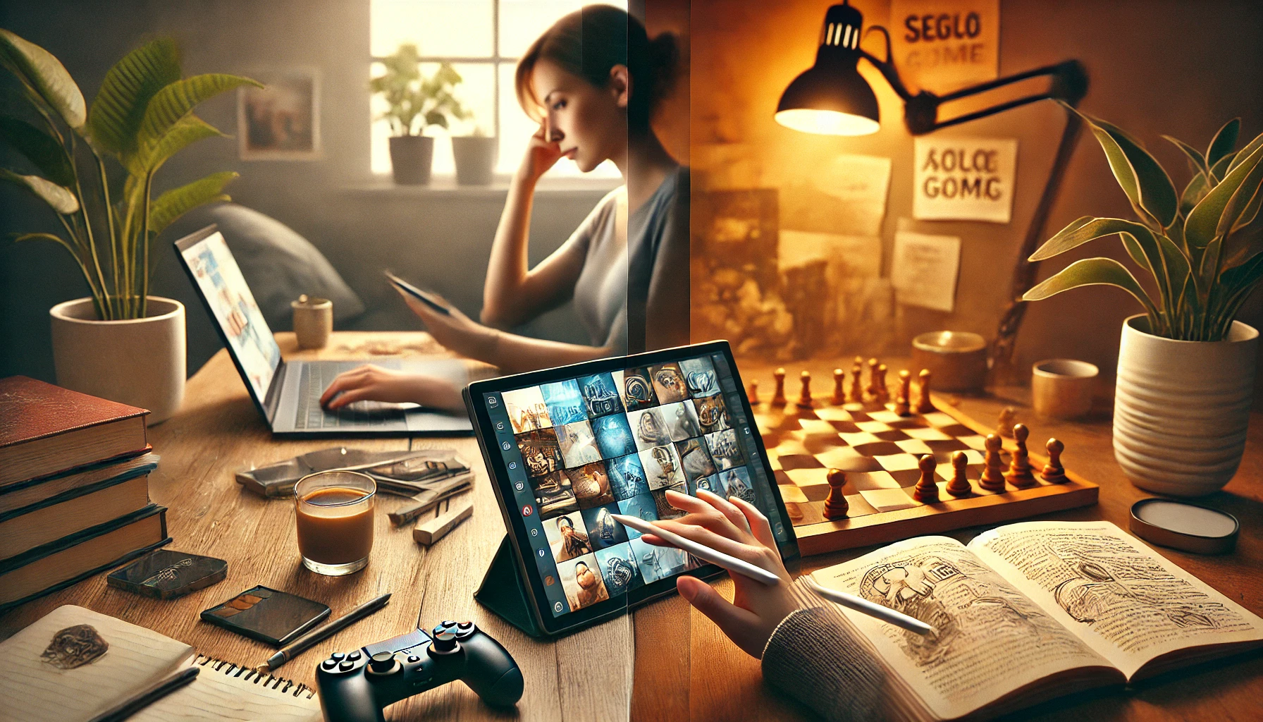 디지털 VS 아날로그 혼놀 (게임, 독서, 드로잉)