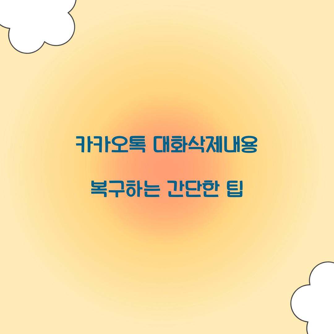 카카오톡 대화삭제내용