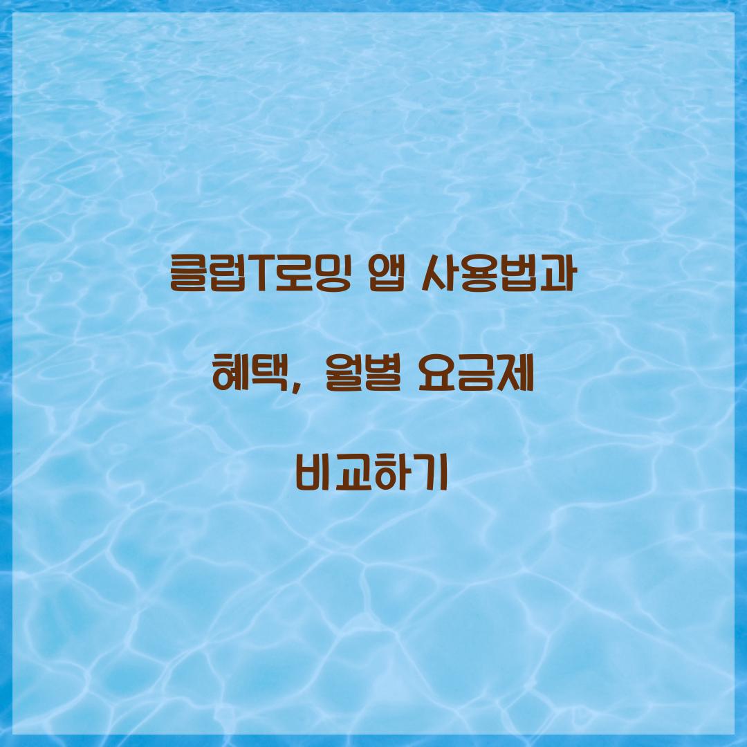 클럽T로밍 앱 사용법