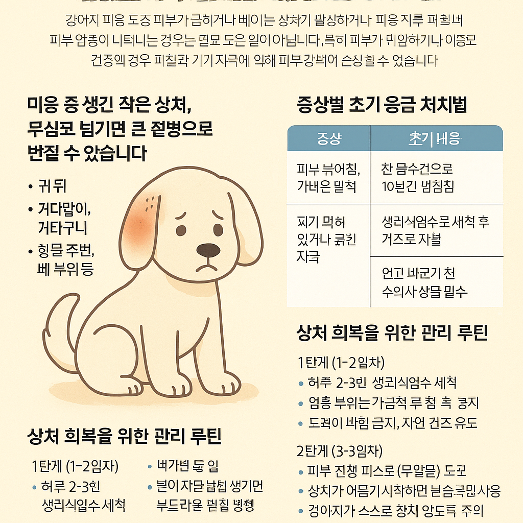 강아지 미용 후 염증 상처 발생 시 관리 요령 사진