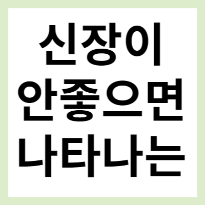 신장이 안좋으면 나타나는 증상
