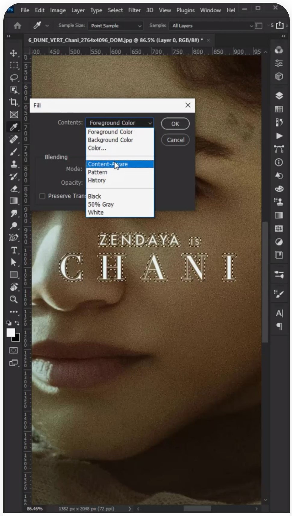 포토샵글자지우기