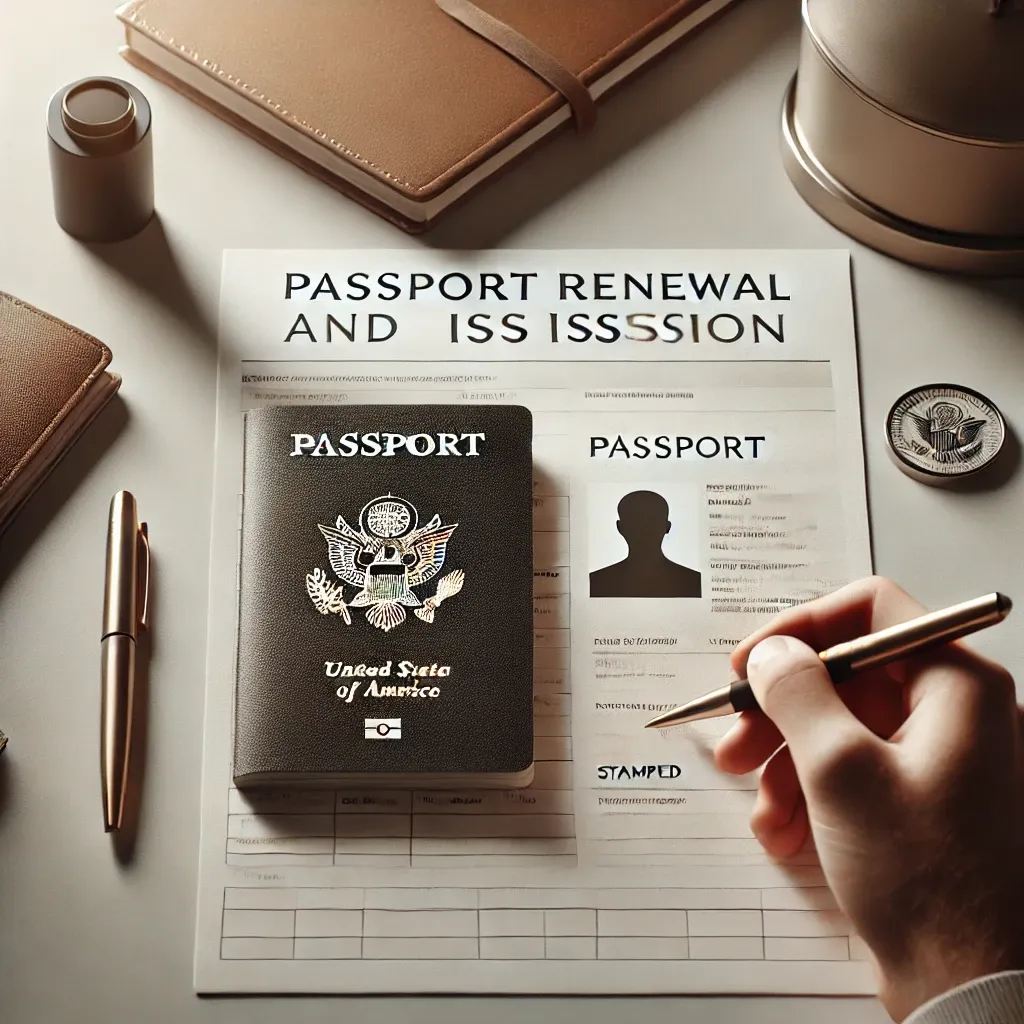 여권 갱신 및 발급 절차를 보여주는 이미지