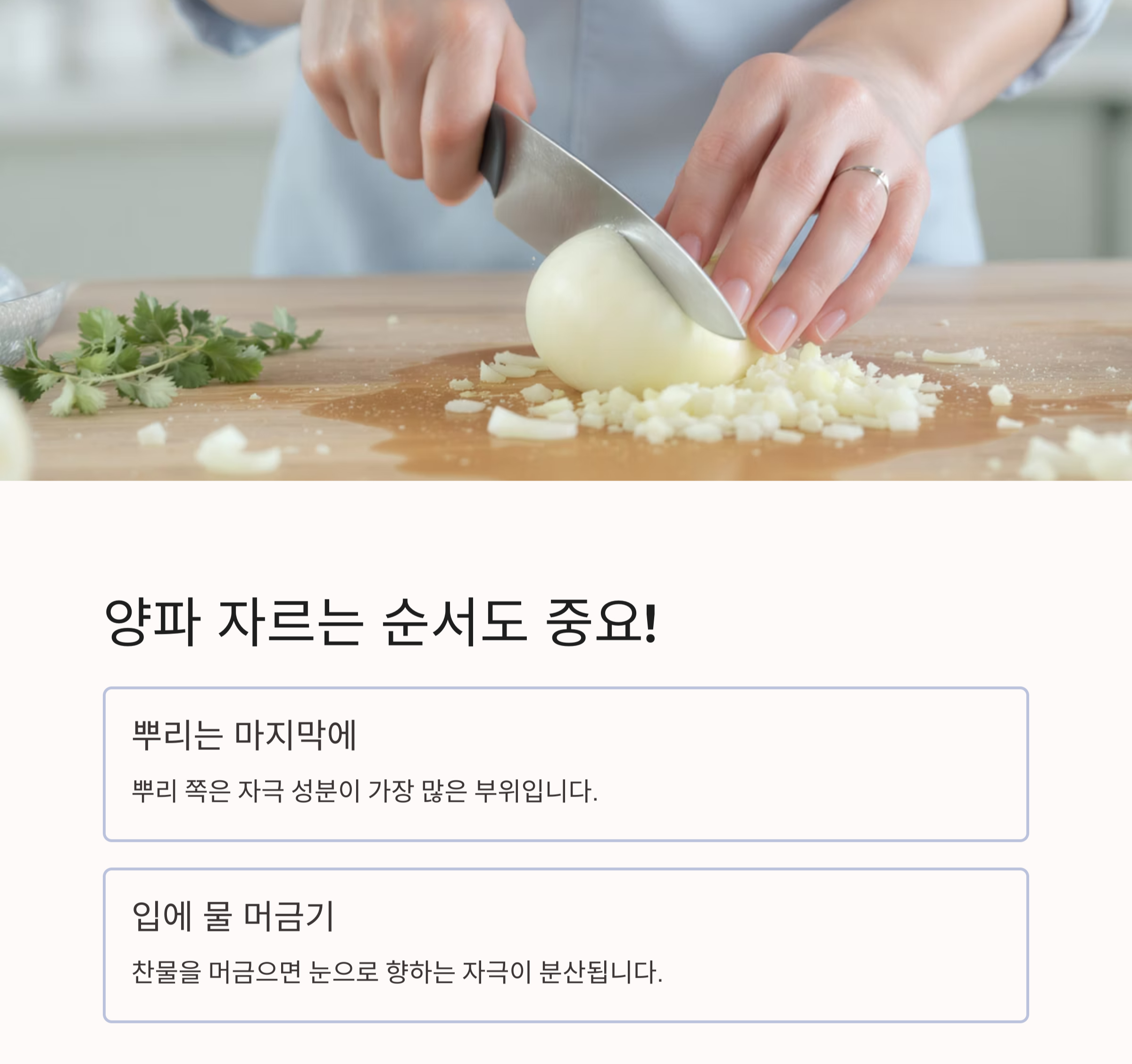 양파 썰 때 눈물 안 나는 꿀팁 대공개! 요리 초보도 웃으며 썬다