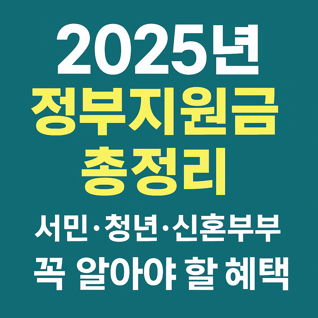 2025년 정부지원금 총정리