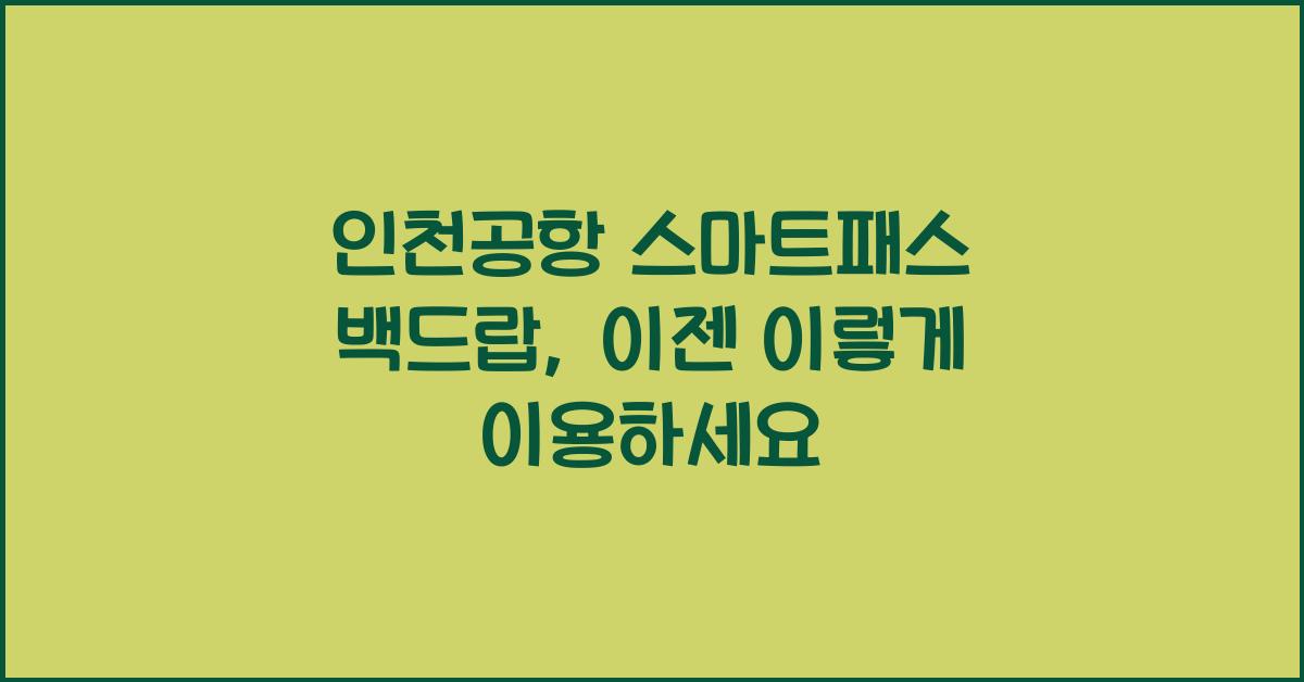 인천공항 스마트패스 백드랍