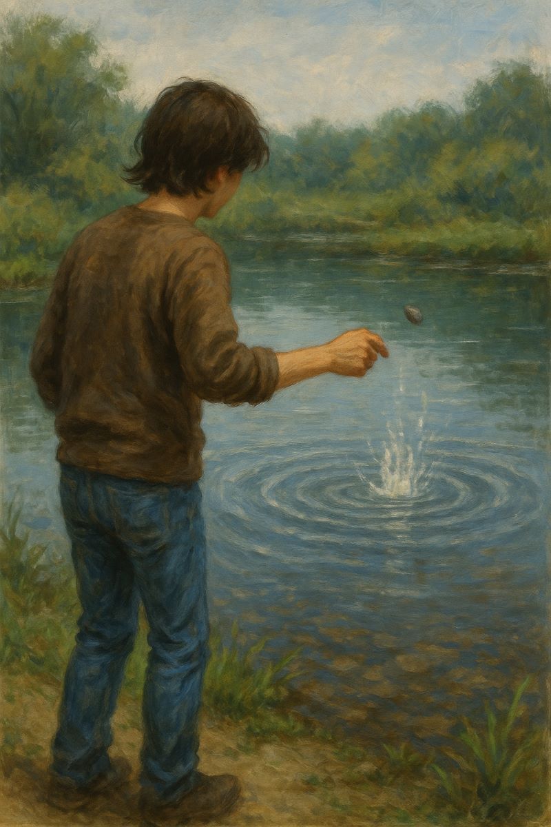 연못에 돌 던지는 꿈 해몽 - 고요 속 파동의 의미