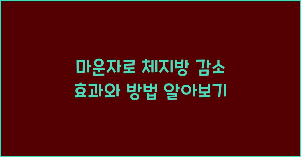 마운자로 체지방 감소