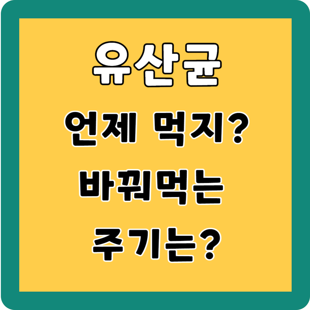 유산균 언제 먹지? 바꿔먹는 주기는?