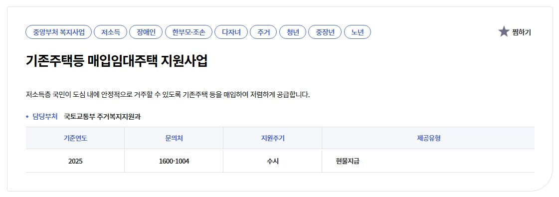 기존주택 매입임대주택 신청자격,입주순위,소득기준