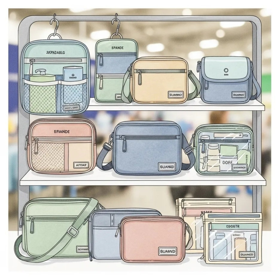 다양한 브랜든 여행 가방과 정리 솔루션 제품들