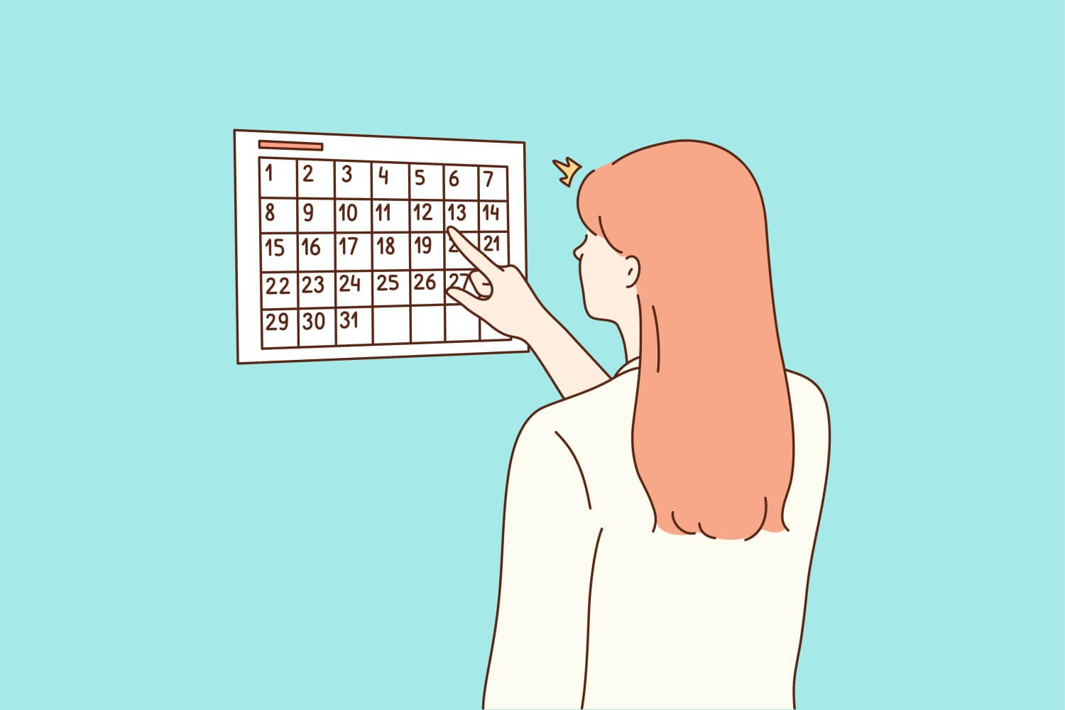 생리-주기가-늦어져-달력을-확인하는-여성