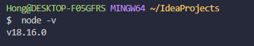 node -v