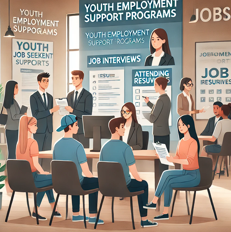 청년들의 취업을 하는 모습을 담아낸 모습의 이미지