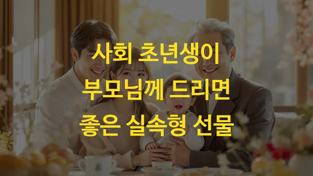 사회 초년생이 부모님께 드리면 좋은 실속형 선물