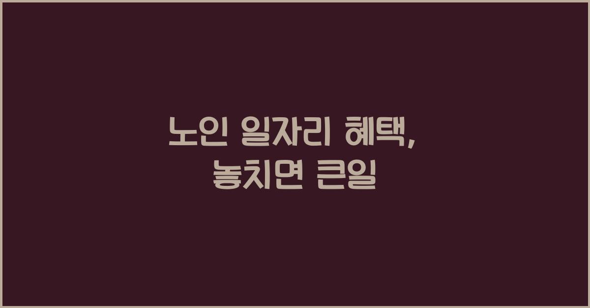 노인 일자리 혜택