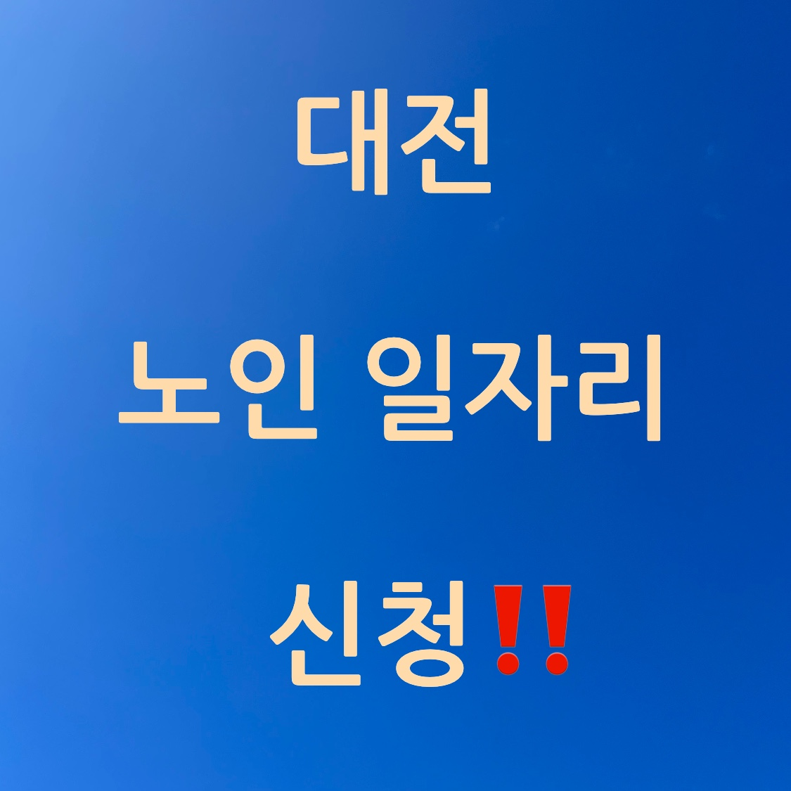 대전 노인 일자리 신청 포스터