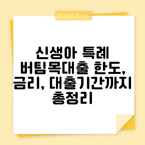 신생아 특례 버팀목대출 한도, 금리, 대출기간까지 총정리