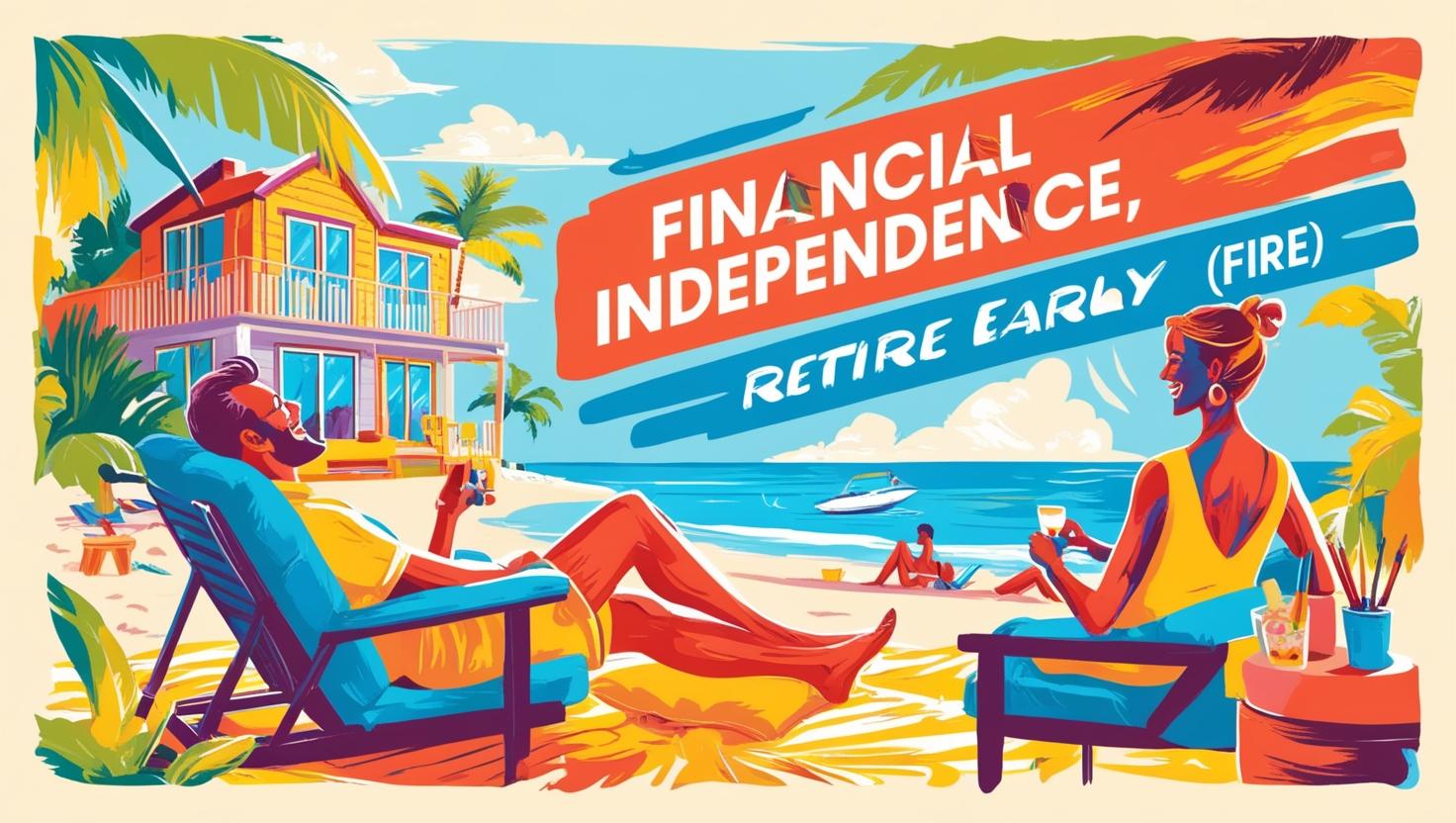 FIRE족의 삶을 표현한 해변에서 여유를 즐기는 부부