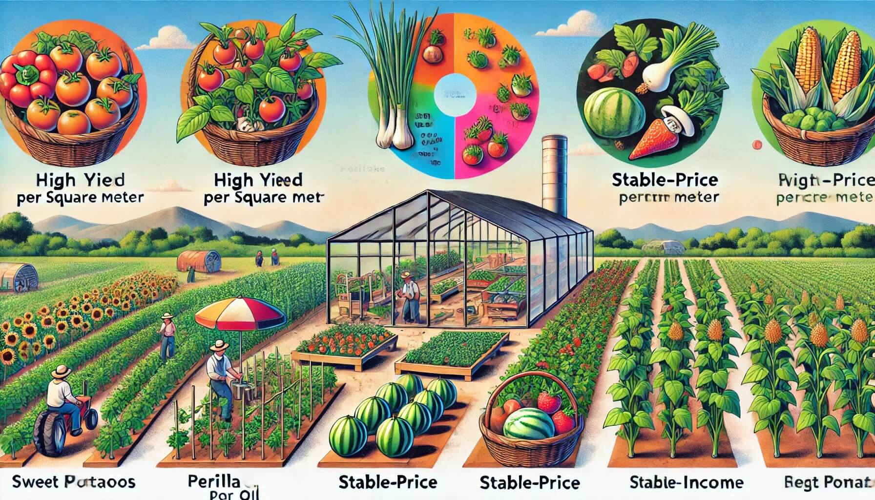 단위면적당 수익, 시장 가격의 안정성, 재배 난이도라는 세 가지 핵심 기준을 균형 있게 표현했으며, 현실적이면서도 희망적인 분위기를 담고 있는 이미지